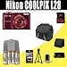 Nikon COOLPIX L28 20.1 MP Digital Camera with 5x Zoom (Red) 2600 mAh 4 AA Pack NiMH Rechargeable Batteries and Charger + 16GB SDHC Class 10 Memory Card + Carrying Case + SDHC Card USB Reader + Memory Card Wallet + Deluxe Starter Kit Bundle DavisMAX Accessory Kit