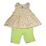 Mulberribush - Infant Girls Sleeveless Floral Capri Set, Lime Multi (Size 24Months)