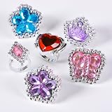 48 Assorted Girls Dress up Princess Party TOY RINGS - 48 pc package !