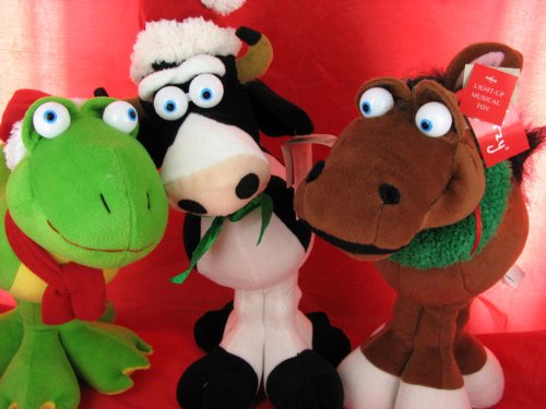 3 Pc. 13 Gitzy Christmas Animals Light-up Musical Plus
