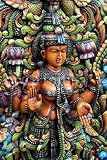 Wallmonkeys Peel and Stick Wall Decals - Colorfull Statue of Hindu Goddess Lakshmi - 18"H x 12"W Removable Graphic
