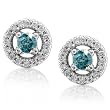 1/2ct TW Blue Diamond Stud Earrings in 14kt White Gold