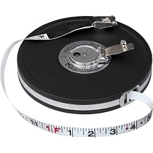 Keson MC10M100 100 Feet Closed Metal Housing Fiberglass Measuring Tape in Metric and Tenths