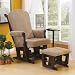 Wynne Wide-Seat Locking Glider Rocker with Ottoman and Side Table