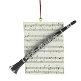Music Lovers Clarinet & Sheet Music Christmas Ornament