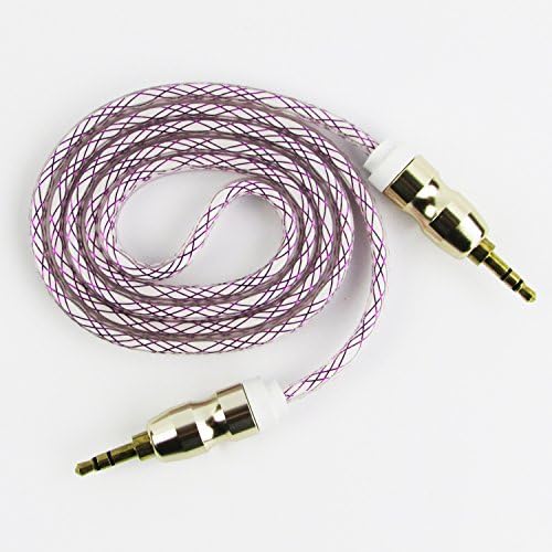 High-quality Audio Cable Line 3.5mm male to male AUX with Copper Head Transparent Rubber 2PC for Beats Headphone,iPods,iPhones,iPads,Samsaung,Smartphone,Mp3,Tablet,Home/Car Stereos (3.3Ft-Purple-2)