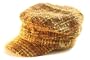 4409MC Light Brown Wool Plaid Military Cadet Hat for women Medium Large.