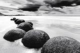 Boulders On The Beach Poster ~ Beautiful Black & White Photography ~ 24x36