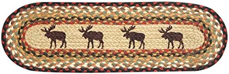 Capitol Earth Rugs 8.25''x27'' Primitive Jute Staircase Step Tread (Moose)