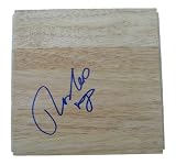 Radoslav Nesterovic Autographed 6x6 Parque Floorboard, San Antonio Spurs, Indiana Pacers, Toronto Raptors, Proof Photo of Radoslavic Signing for Us.