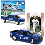 Los Angeles Dodgers Ford SVT Adrenalin Concept and F-150 Die Cast Cars with Tommy Lasorda Card and Sticker