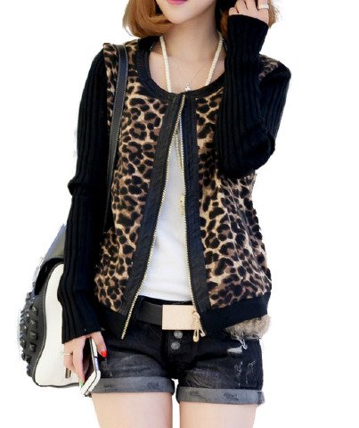 MCPU-417b0002 (レディス　豹柄ジャケット ） ジャケット レディスジャケット 豹柄 豹柄 フルジップ スウェット ジャケット ダンス 衣装 BBOY HIOHP dance Bboy レオパード ブレザー ステージ衣装 bigbang 韓流 hiphop B系 渋谷 原宿 ロック バンドレディス豹柄 ジャケット レディス ジャケット アメカジ系 サロン系 キレカジ系