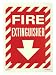 Jessup FS-7520-F-204 Fire Extinguisher - Sign with Arrow, Photoluminescent Letters on Red Background, 5-by-7-Inch