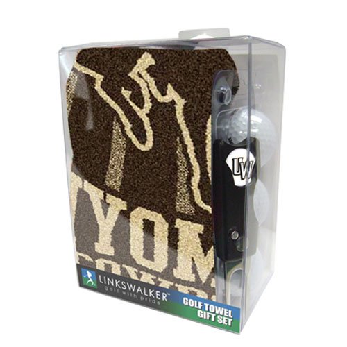 Wyoming Cowboys Ncaa Jacquard Golf Towel Gift Pack W/ Balls Repair Tool Marker