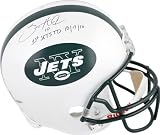 Santonio Holmes Autographed Helmet | Details: New York Jets, Inscription "1 Jets TD 10-17-10", Riddell Replica Helmet
