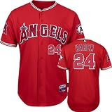 Dan Haren Jersey: Adult Majestic Alternate Scarlet Authentic Cool Base&Atilde;&cent;"&Acirc;&cent; Los Angeles Angels of Anaheim Jersey