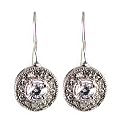 Sterling Silver Round Cubic-Zirconia Clear Earrings