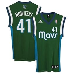 adidas Dallas Mavericks #41 Dirk Nowitzki Green Replica Basketball Jersey