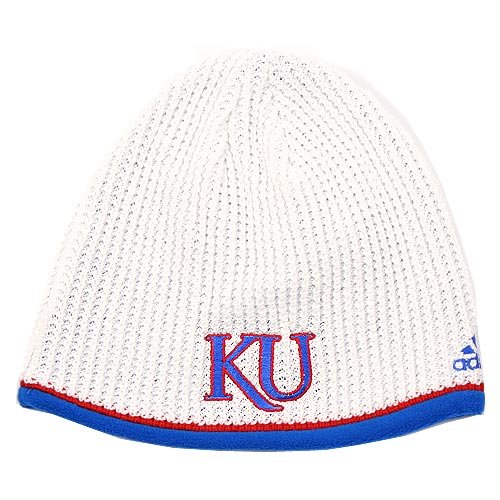 Kansas Jayhawks Waffle Knit Beanie (White)