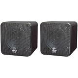 NEW PYLE HOME PCB4BK 4â? 200-WATT MINI-CUBE BOOKSHELF SPEAKERS (BLACK) (PCB4BK)