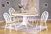 All new item 5 pc pack natural and white finish wood oval dining room set