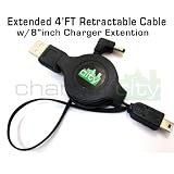 ChargerCity OEM Extended 4'FT USB Cable with Charger Extention for Sony Digital Reader eBook PRS-300 PRS-305 PRS-500 PRS-505 PRS-600 PRS-605 PRS-900 PRS-905 Touch Reader Daily Pocket Edition (ChargerCity Manufacture Direct Replacement Warranty)