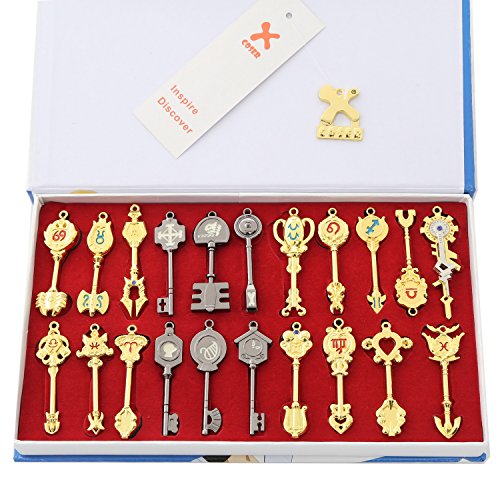 Fairy Tail key Blade Lucy keychain Necklace Pendant Cosplay Collection Set 2015