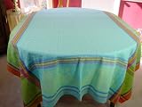 Granita Turquoise Summer Gorgeous French Jacquard 65 by 100 inch banquet tablecloth Fruit Design