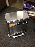 simplehuman Rectangular Steel Bar Step Trash Can, Fingerprint-Proof Brushed Stainless Steel, 55-Liter /14-1/2-Gallon