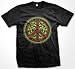 Floral Pattern Neon Peace Sign Mens T-shirt, Funky Trendy Hot Neon Peace Sign Shirt