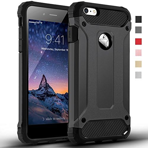 iphone 6s Case,DUDETOP® Ultra-thin Anti-scratch Anti-fingerprint Armor Protective Cover Hard PC Soft Silicone Shockproof Rugged Case for Apple iphone 6 4.7" Inch ( Gunmetal Gray )