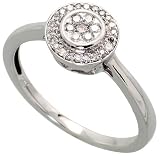 14k White Gold 5/16 (8mm) wide Ring, w/ 0.18 Carat Brilliant Cut Diamonds