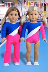 Olympic Gymnast - 2 piece outfit includes gymnastic leotard, warmup pants and white shoes - Clothes for 18 inch Dolls