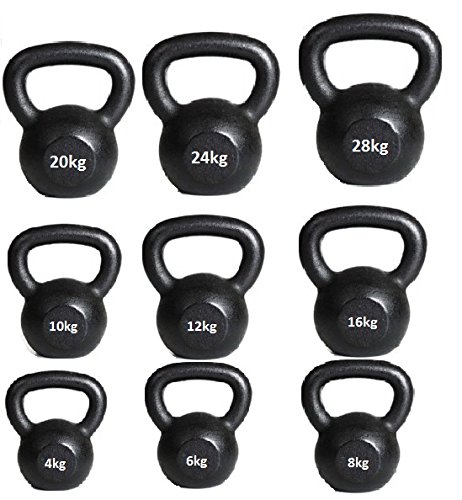 Kettlebell Cast Iron Kettlebell 4kg 6kg 8kg 10kg 12kg 16kg 20kg 24kg 28kg 32kg 36kg 40kg 44kg 50kg Gym Quality Fitness Exercise Kettlebells (44 Kilograms)