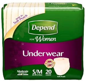 Depend for Women Underwear, [Small/Medium], Moderate Absorbency, 20-Count Packages (Pack of 4)