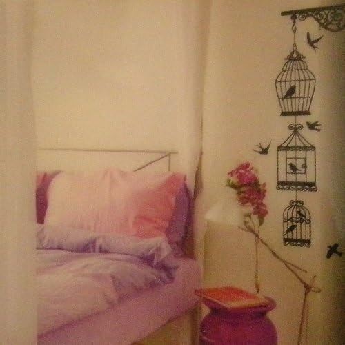Black Bird Filigree Bird Cage Decorative Wall Decal Sticker