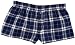 Navy Blue Silver (white) Plaid Check Flannel Cotton Girl Boxers Mini Itty Bitty Shorts 1