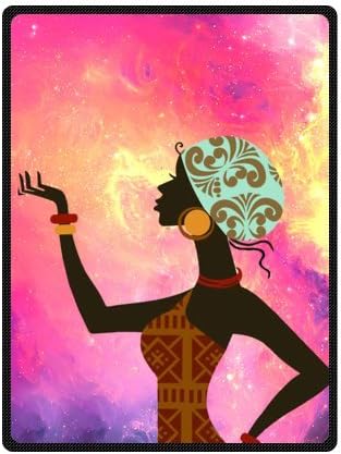 Fashion Style African Woman 58" x 80"(Large) Fleece Throw Plush Blanket