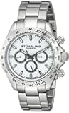 Stuhrling Original Monaco Concorso Raceway Men's Quartz Watch with White Dial Analogue Display and Silver Stainless Steel Bracelet 564.01