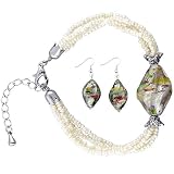 Gray Twist Leaf Murano Glass Set