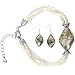 Gray Twist Leaf Murano Glass Set