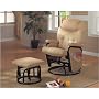 Microfiber Sand Color Swivel Glider Recliner with Ottoman