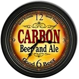 Carbon 's Beer and Ale Black Cascading Pub Style Wall Clock