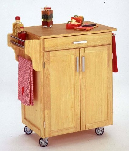 Small Create-a-Cart Wood Top on Natural Cabinet