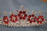 (SMALL)Elegant Bridal Wedding Tiara Crown with Crystal Party Accessories DH5764(RED)