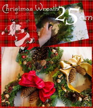 フレッシュオレゴンモミで作る本格☆クリスマスリース☆直径25cm