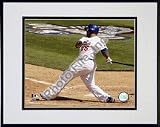 Andruw Jones 2008 Batting Action Double Matted 8 x 10 Photograph In Black Anodized Aluminum Fra