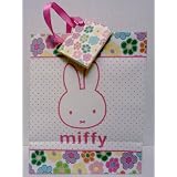 Miffy / Nijntje Bunny Rabbit Medium Pink Floral Gift Bag with Gift Tag