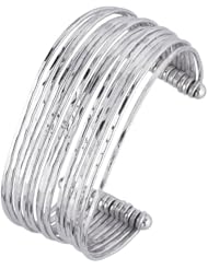 Sterling Silver Wire Hammered Cuff Bracelet 25mm