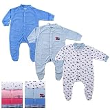 3-Pack Terry Sleep N Play with Snap Front
